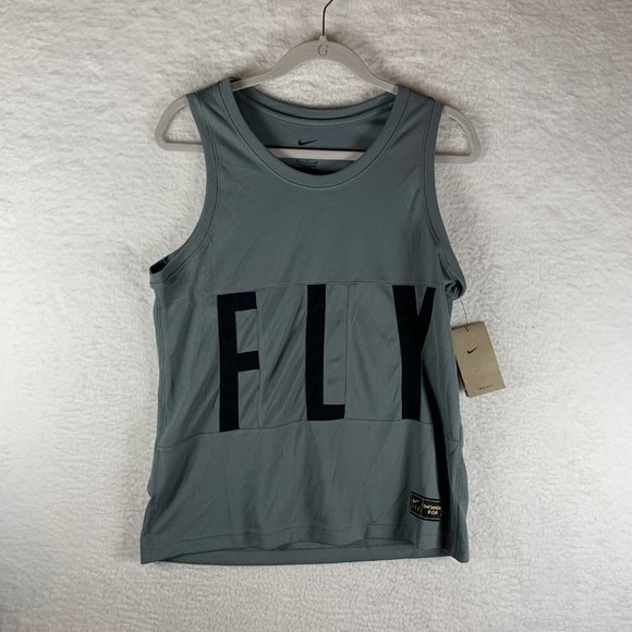 Nike Swoosh Fly Basketball Jersey Womens Small Gray Dri-Fit Legend‎ 7095 - Picture 1 of 9